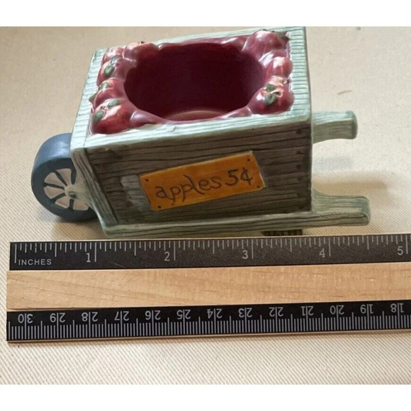 Yankee Candle Tealight Votive Holder Fresh Red Apples Cart 5 cents Retired - Picture 7 of 8